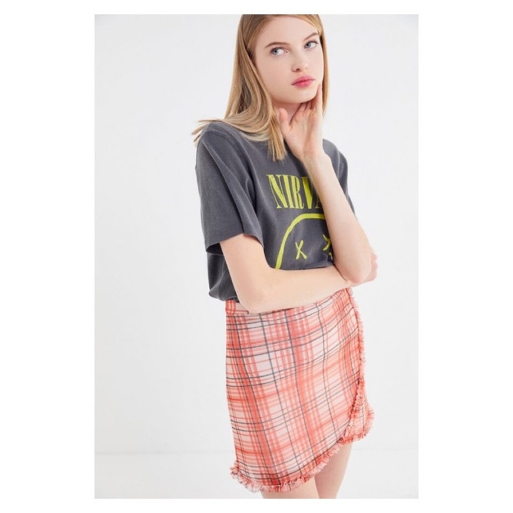 UO Lindy Mesh Ruffle Mini Skirt